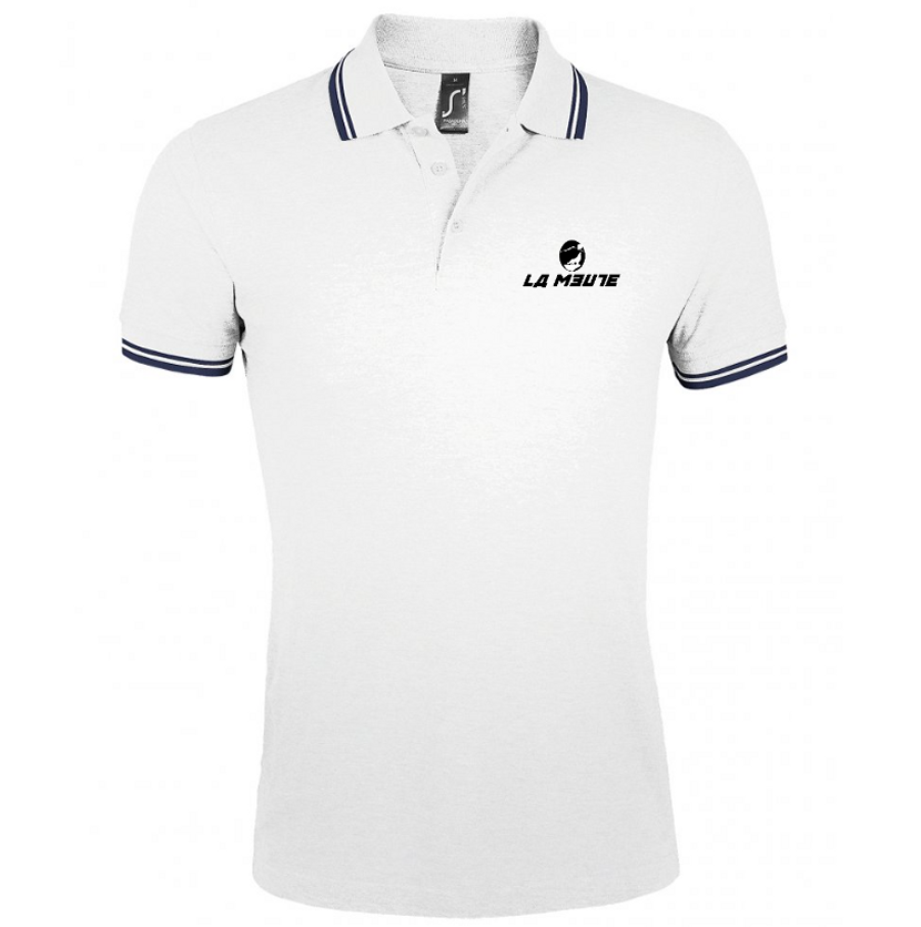 Polo homme manches courtes et col rayé