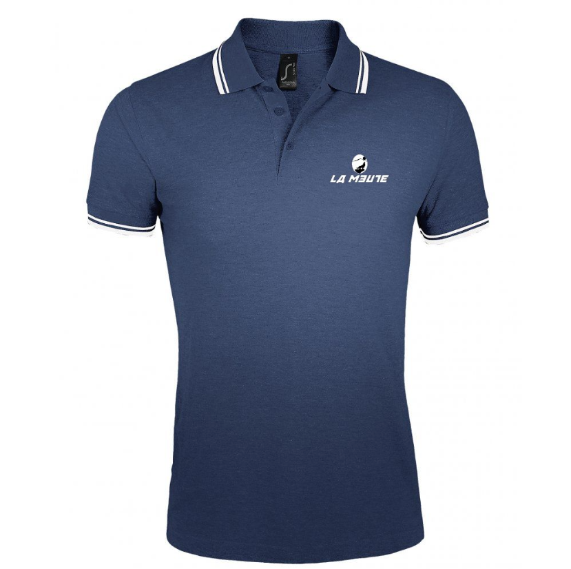 Polo homme manches courtes et col rayé