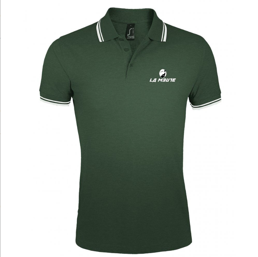 Polo homme manches courtes et col rayé